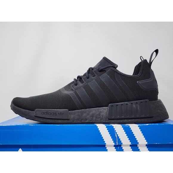 Adidas NMD_R1 Primeblue TRIPLE BLACK GZ9256 Size 13 WORN - Picture 3 of 8
